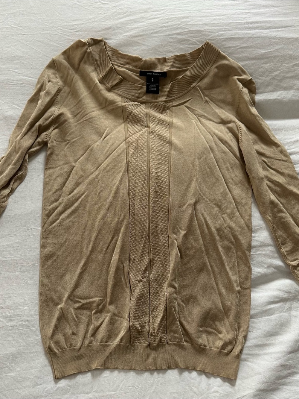 Ann Taylor Light Tan Knit Pullover Sweater